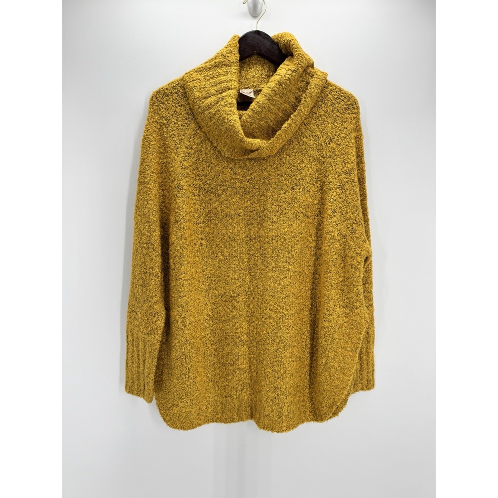 Faded Glory Mustard Gold Cowl‎ Neck Sweater Women's Medium M 8-10 Cozy Knit